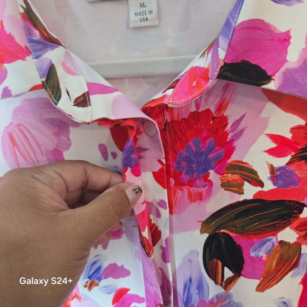 Sara Campbell The Roxanne Dress Floral Print Button-Down Shirt Dress with Belt - Picture 5 of 6